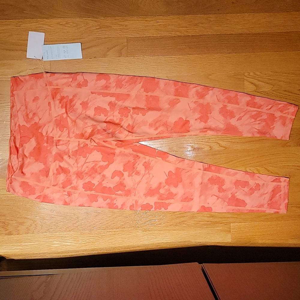 Z by zella active wear pants, coral hot blossom blur, side pockets